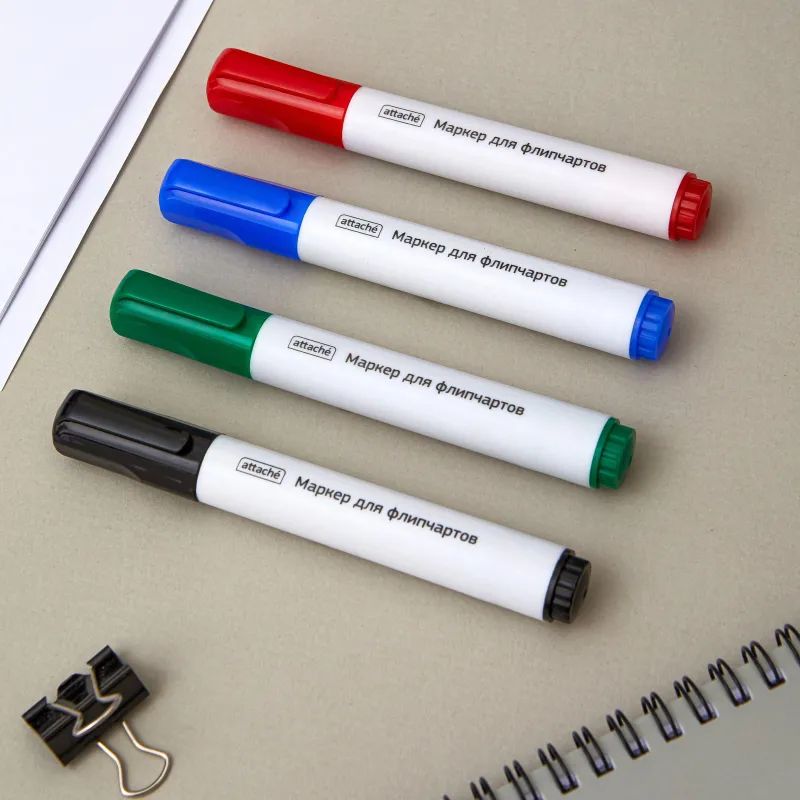 Набор маркеров для флипчартов по бумаге ATTACHE набор 4цв., 2-3мм кругл нак
