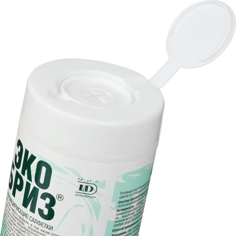Салфетки дезинфицирующие Экобриз, туба, 60 шт в упак