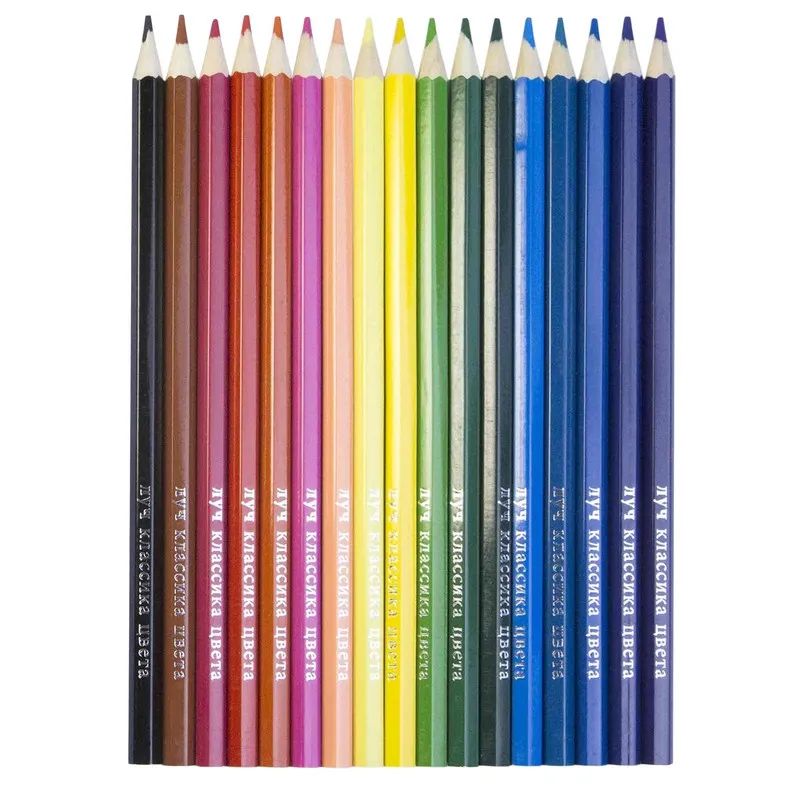 Карандаши цветные 18 цв, 6-гран, ЛУЧ Классика, 29С 1711-08