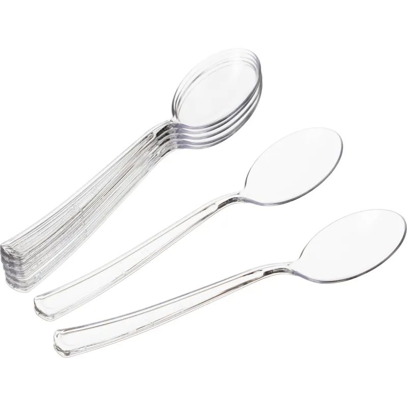 Ложка одноразовая чайная  130мм прозрачная ПС 50шт/уп