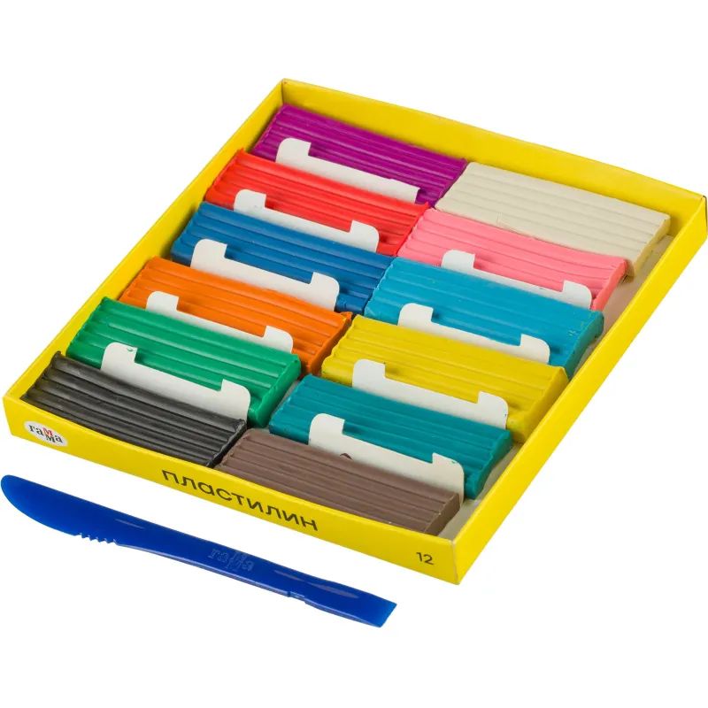 Пластилин Гамма Юный художник 12цв со стеком,280045