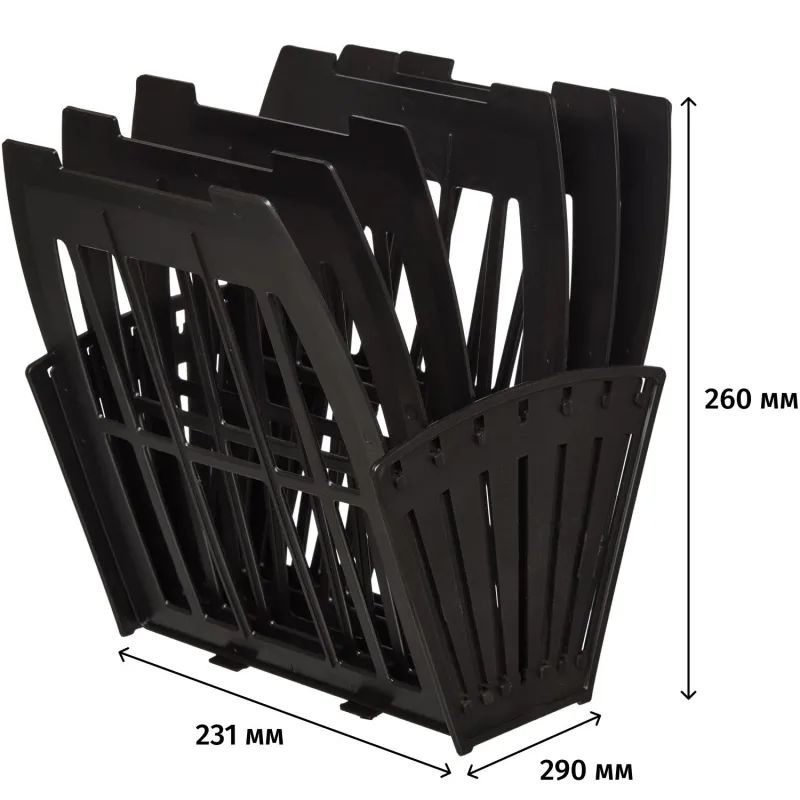Лоток вертикальный Attache веер 5отделений 6секций черный