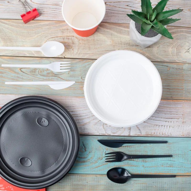 Ложка одноразовая столовая  165мм, черная,  ПС 100шт/уп