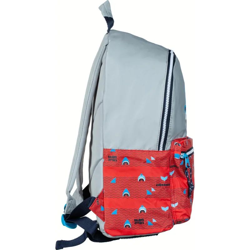 Рюкзак школьный Milan Shark Attack красно-серый, 41х30х18 см,624605SRT