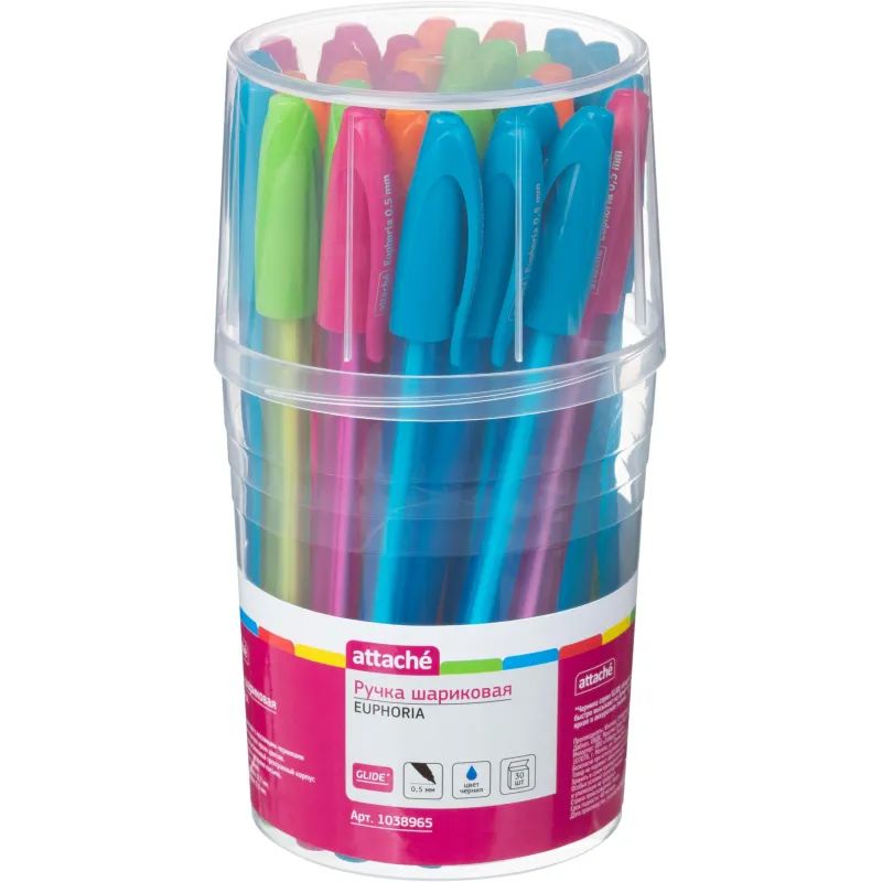 Ручка шариковая неавтомат. Attache Euphoria масл,синий,ассорт