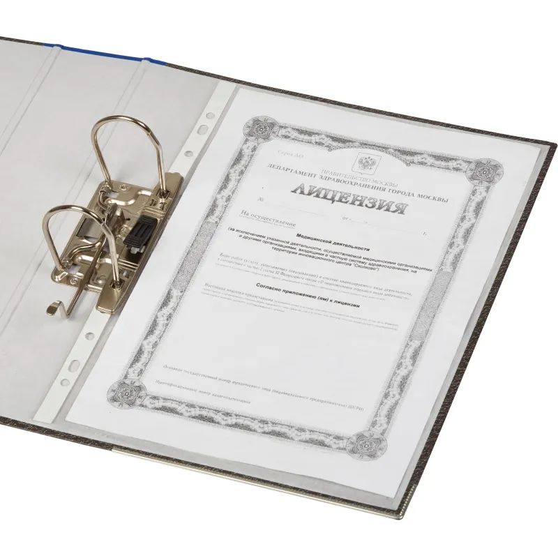 Папка-регистратор 75 мм Attache мрамор,мет.уг.,син кореш,карм.кор,бум/бум