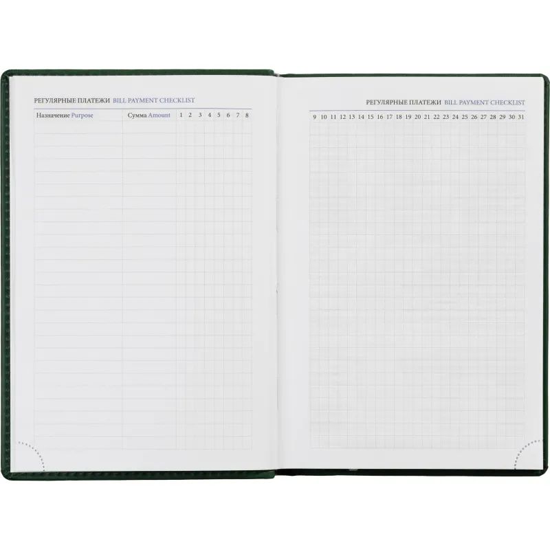 Ежедневник недатированный зеленый,А5,148х218,176л,ATTACHE Вива