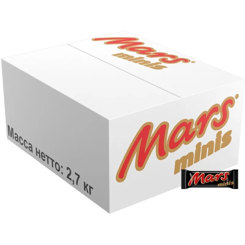 Шоколадный батончик Mars Minis с карамелью и нугой, 2,7кг