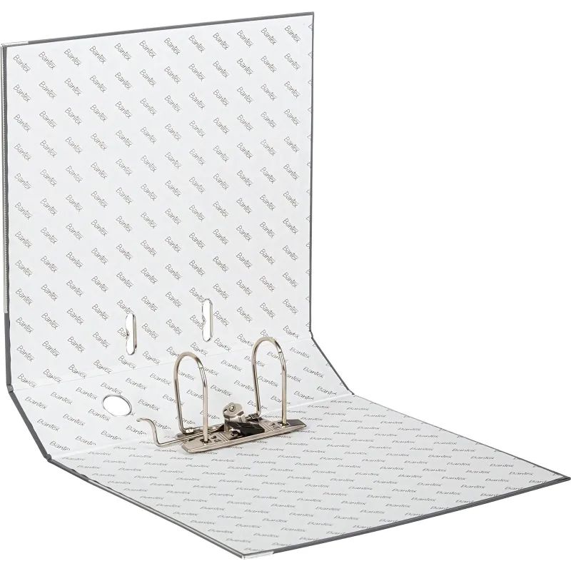 Папка-регистратор ECONOMY PLUS, 80мм, серый,ПБП1, карм.кор.,мет.уг