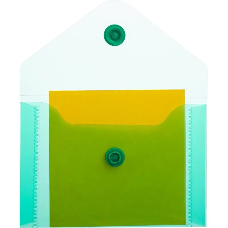 Папка-конверт на кнопке А7 105x74мм 180 мкм  ассорти,Attache  20шт.уп