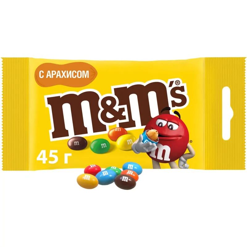 Драже M&M`s с арахисом и молочным шоколадом, 45г