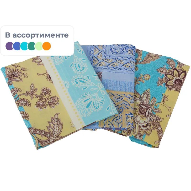 Простыня 1,5сп (150х210) набивн.бязь 125г/м2, 10шт., ассорти