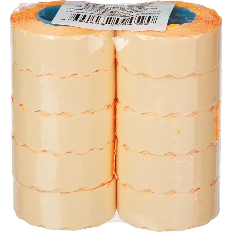 Этикет-лента 22х12 оранж волна 1000шт/рул 10рул/уп