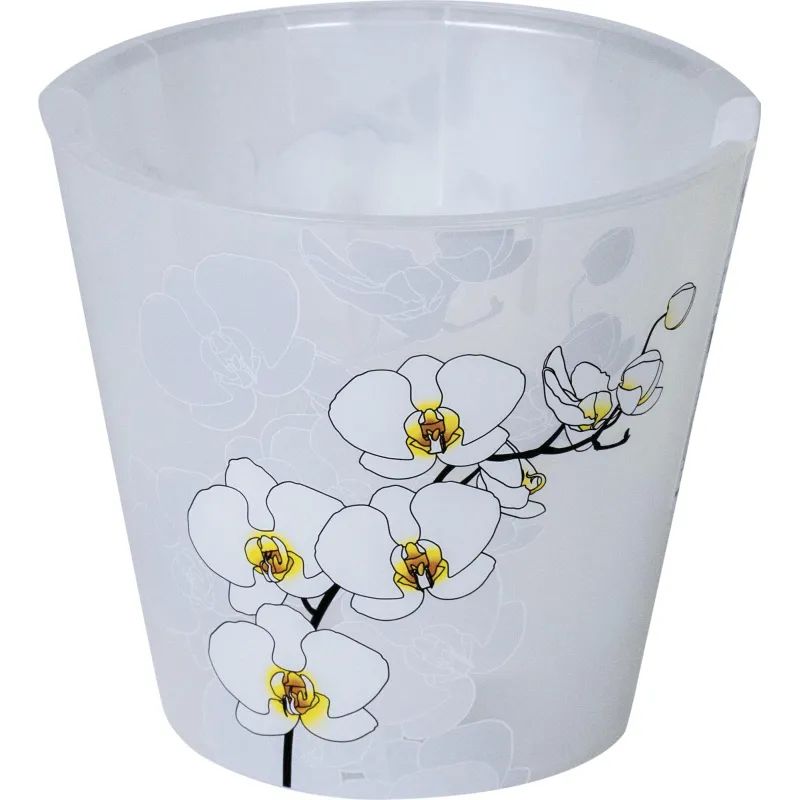 Горшок для цветов Фиджи Орхид Деко D 160 мм/1,6 л белая орхидеяING6196БЛ