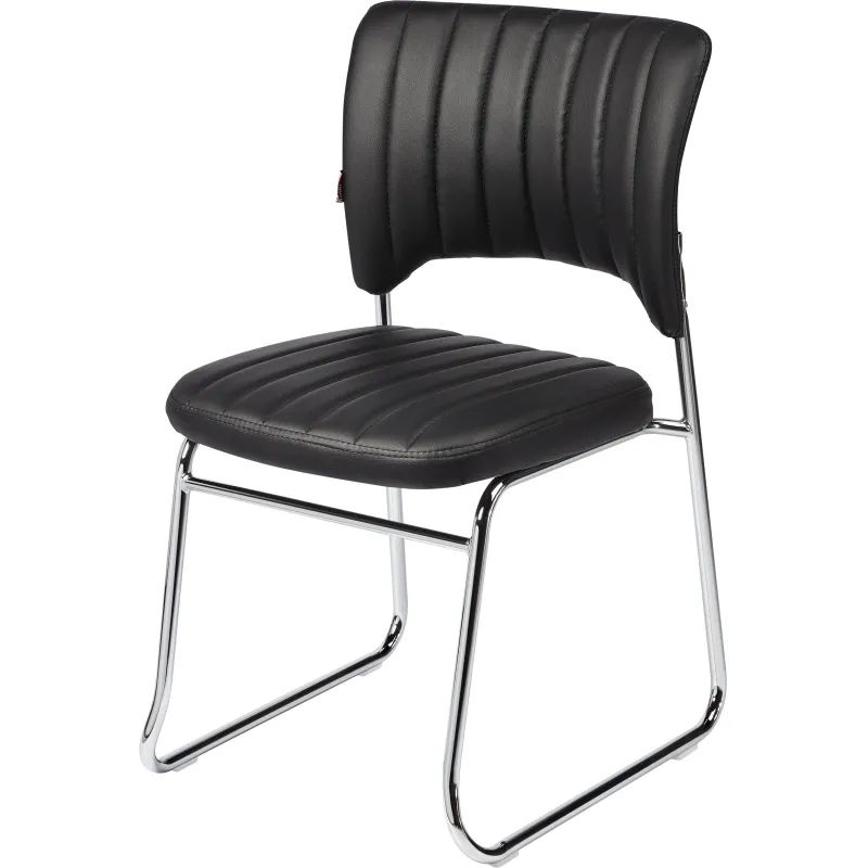 Стул BN_TQ_Стул Echair-809 VPU к/з черн,без подл., хром