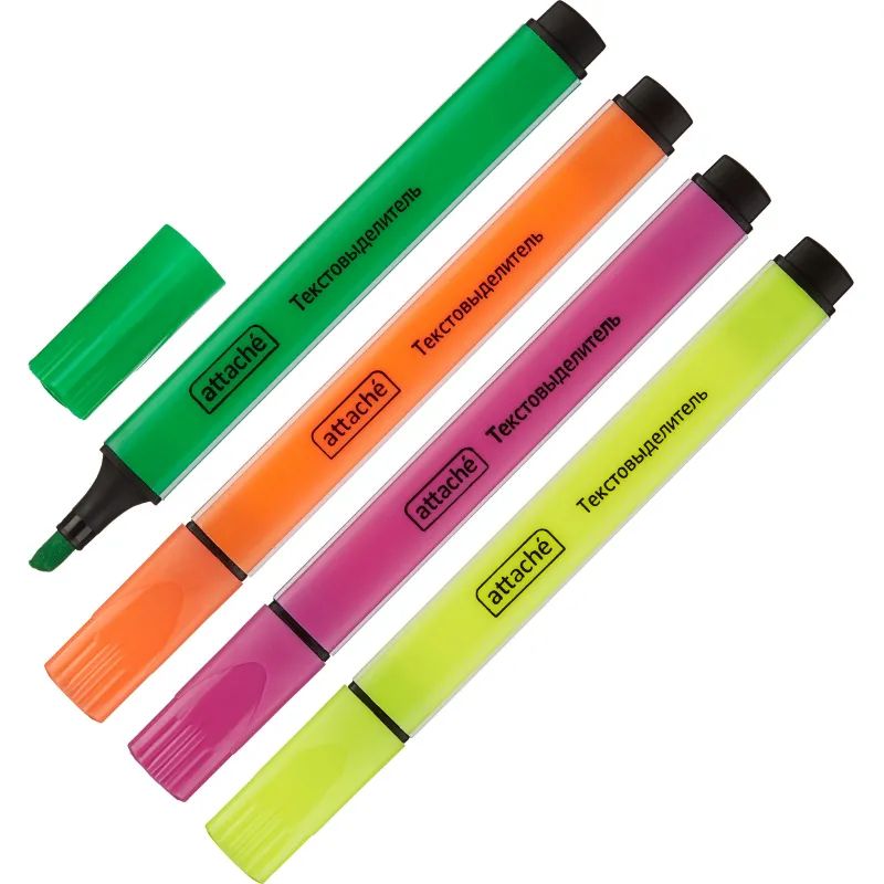 Набор текстовыделителей ATTACHE набор 4цв. 1-4 мм треугольный