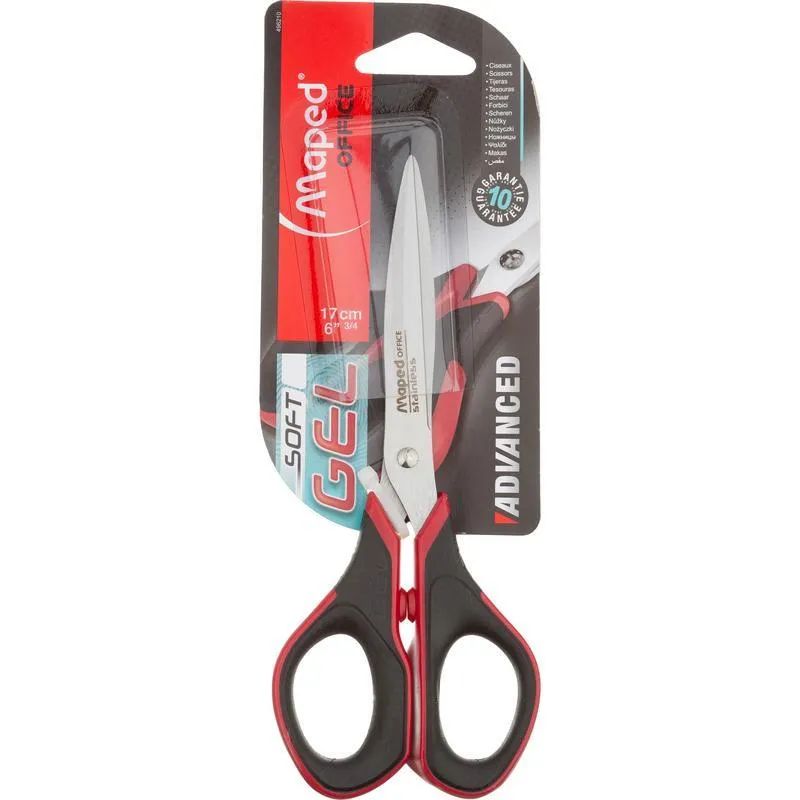 Ножницы Maped ADVANCED SOFT GEL 170мм эргон.ручки,гел.встав,крас/чер,496210
