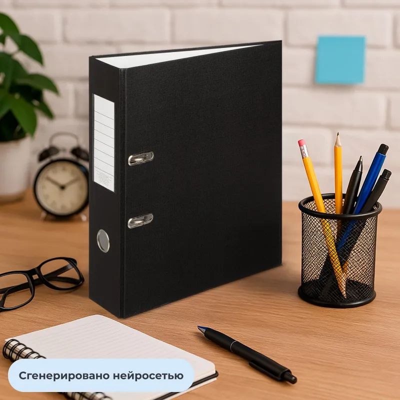 Папка-регистратор ,80 мм Элементари ,черн Экономи,б/мет угол,ПБП1,карм.кор