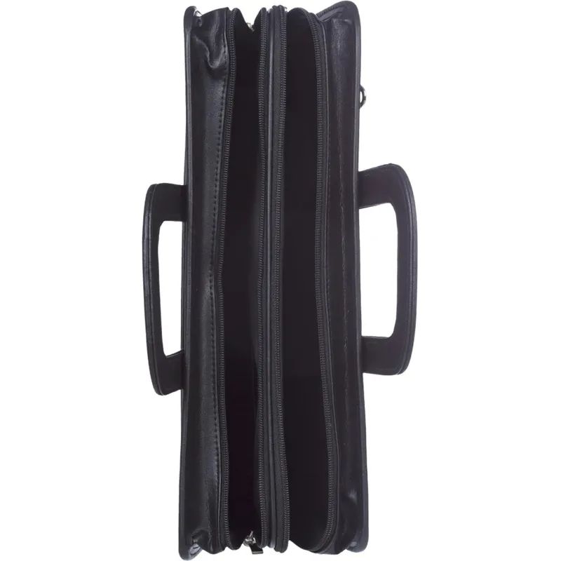 Портфель для документов кож/зам Карьера 360х310х120 мм  мод.162, черный