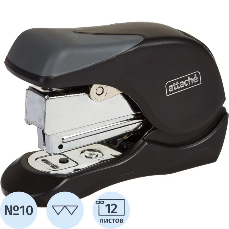 Степлер Attache Expert (№10) до 12 листов, энергосберегающий, черн/сер