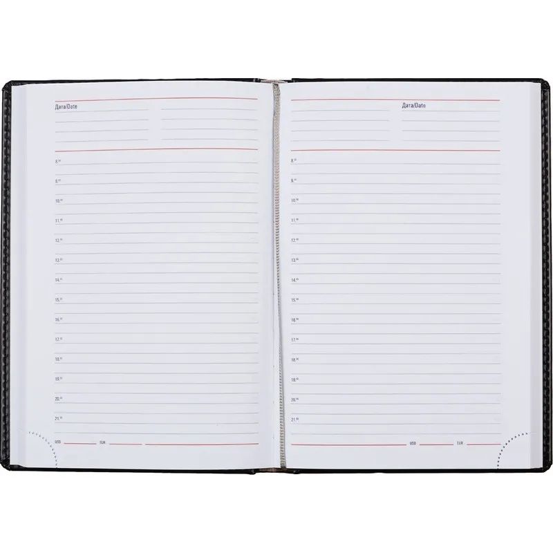 Ежедневник недатированный черный,А5,143х210мм,176л,ATTACHE Каньон