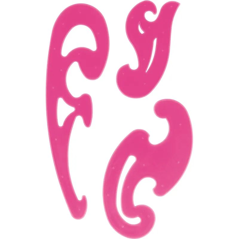 Трафарет набор лекал 25см,17см,12см, NEON Cristal цвет ассорти ЛК02