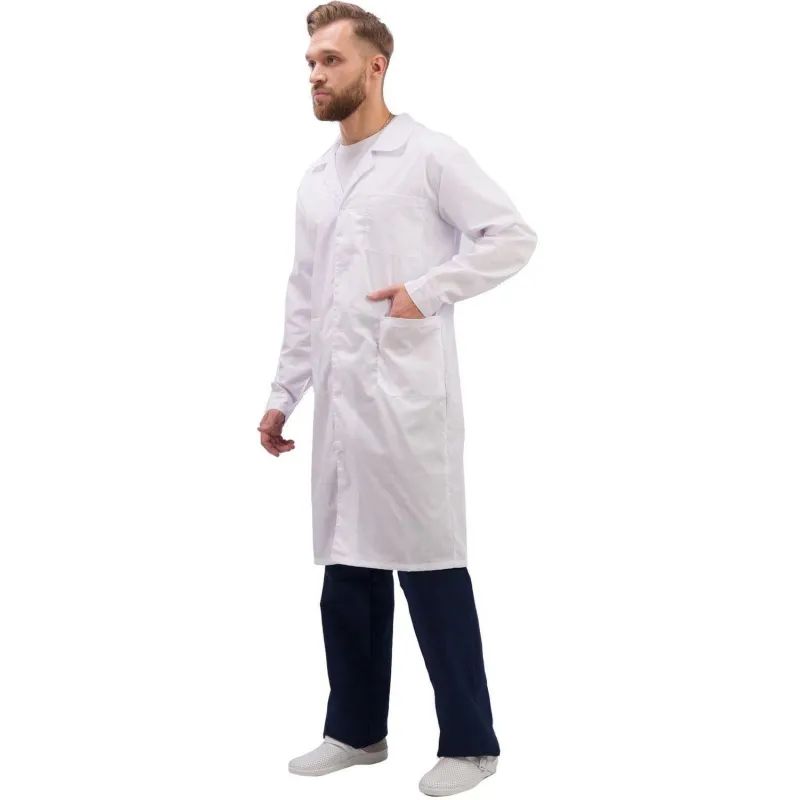 Халат для медицинского персонала муж. м04-ХЛ цв.бел. (р.60-62) 170-176