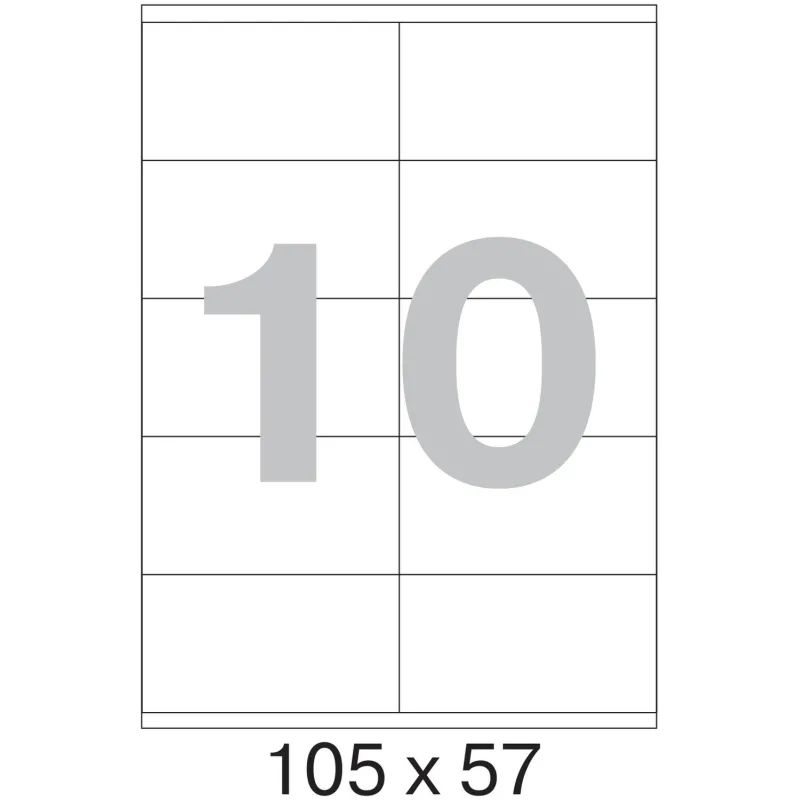 Этикетки самоклеящиеся 105х57 мм/10 шт. на листе А4 (100 л
