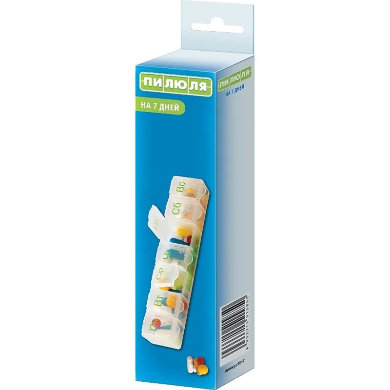 Таблетница на 7 дней ПИЛЮЛЯ, 1 шт 109060993
