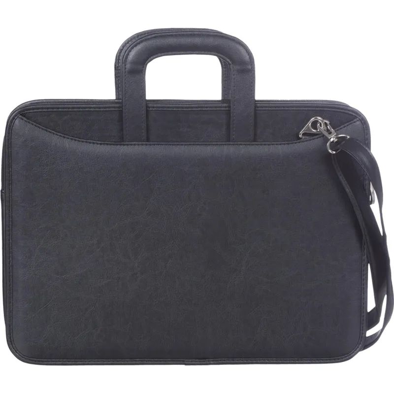 Портфель для документов кож/зам Карьера 360х310х120 мм  мод.162, черный