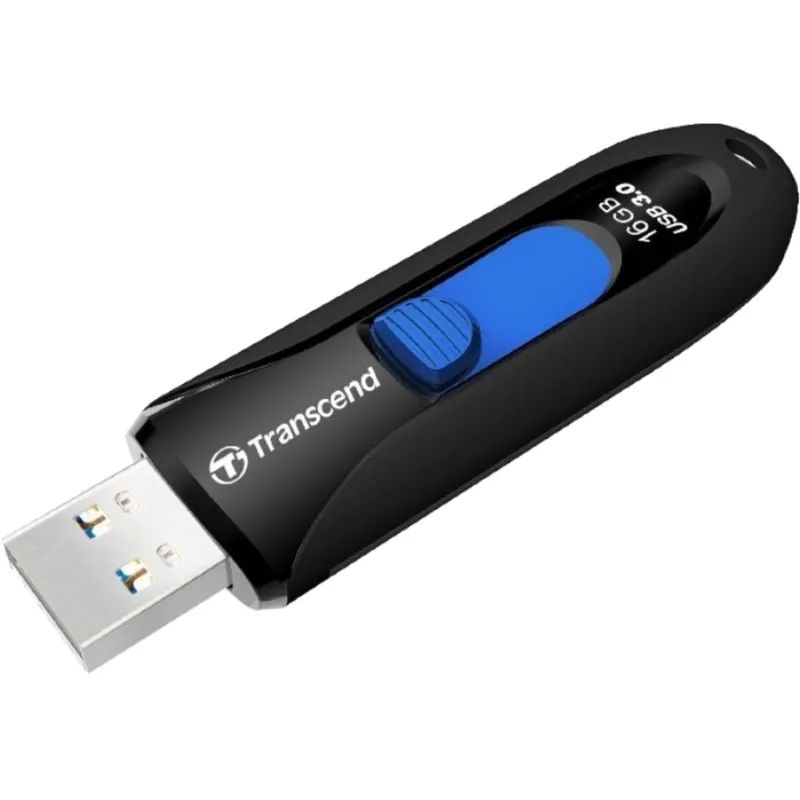 Флеш-память Transcend JetFlash 790, 16Gb, USB 3.1 G1, ч/син, TS16GJF790K