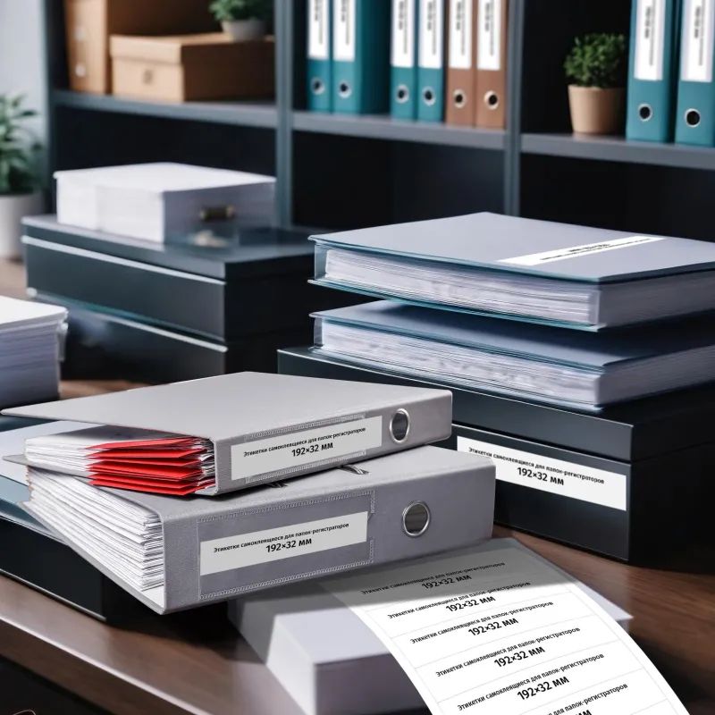 Этикетки самоклеящиеся  для папок-рег,192х38мм 7шт.на л.A4 25л