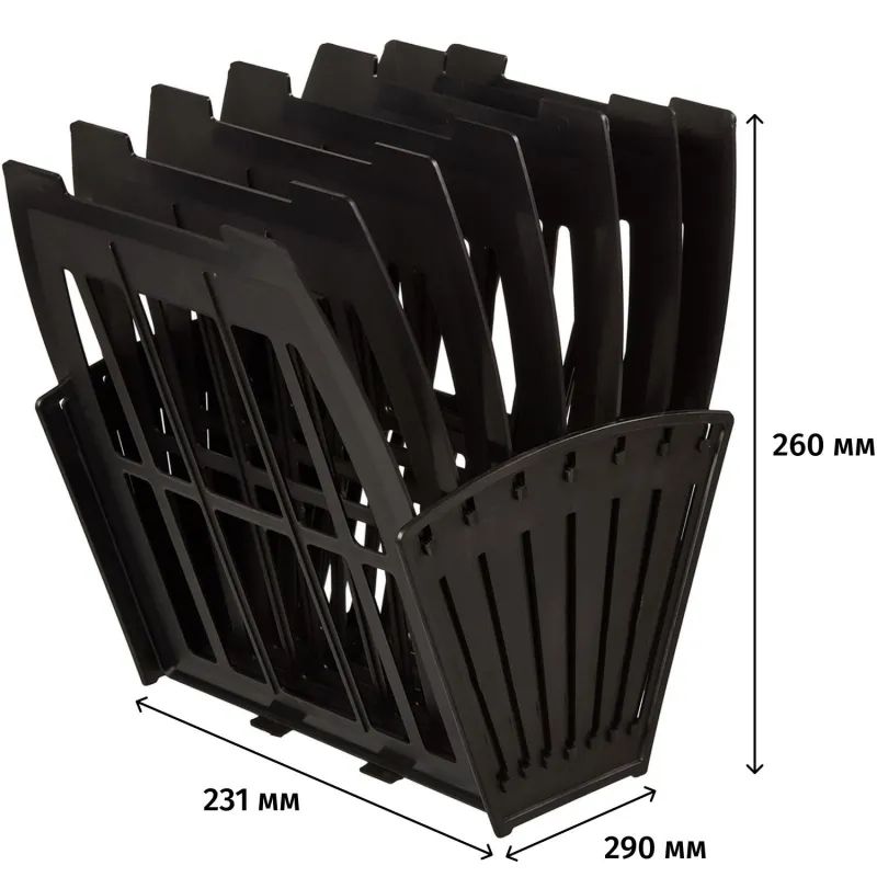 Лоток вертикальный Attache веер 6отделений 7секций черный