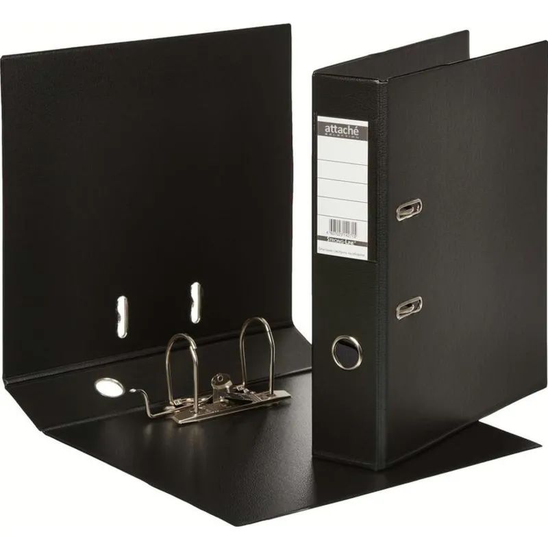 Папка-регистратор Strong Line 70мм, черный, ПБП2, карм.кор