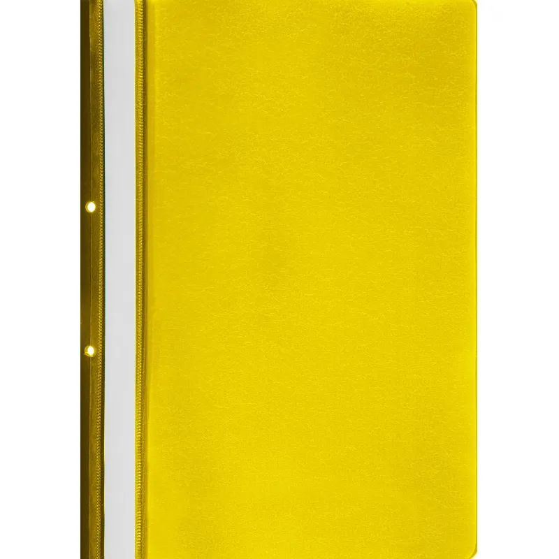 Скоросшиватель пластиковый А4 с перф-цией на кор.желт.пласт.10шт/уп Россия