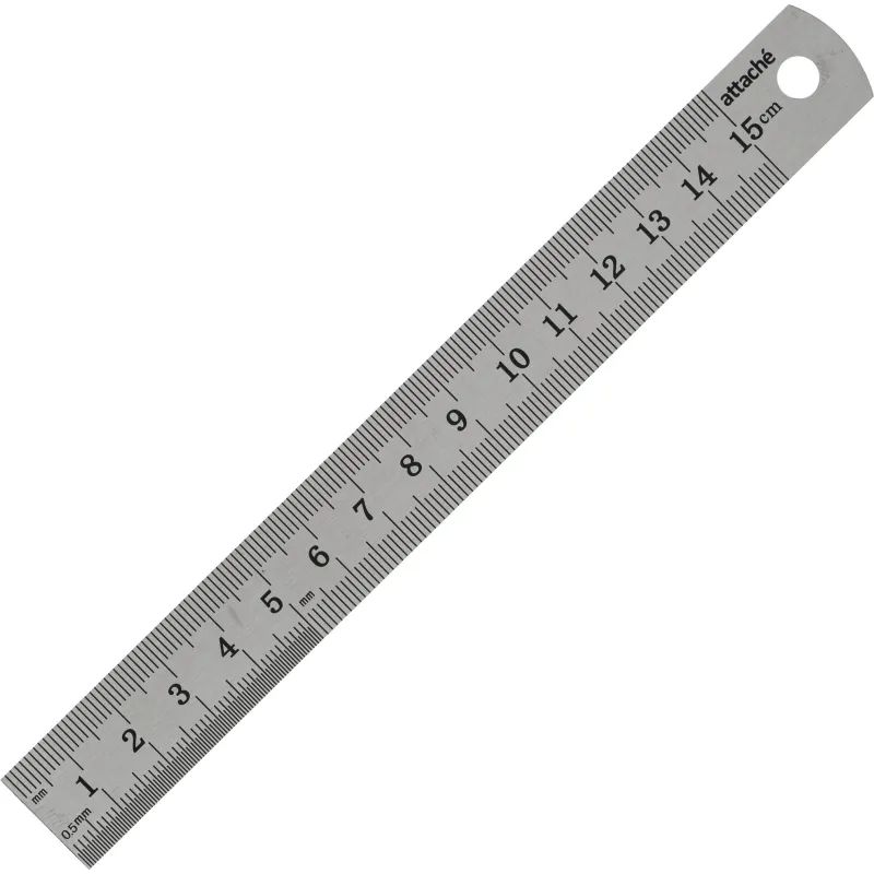 Линейка металлическая 15 см Attache