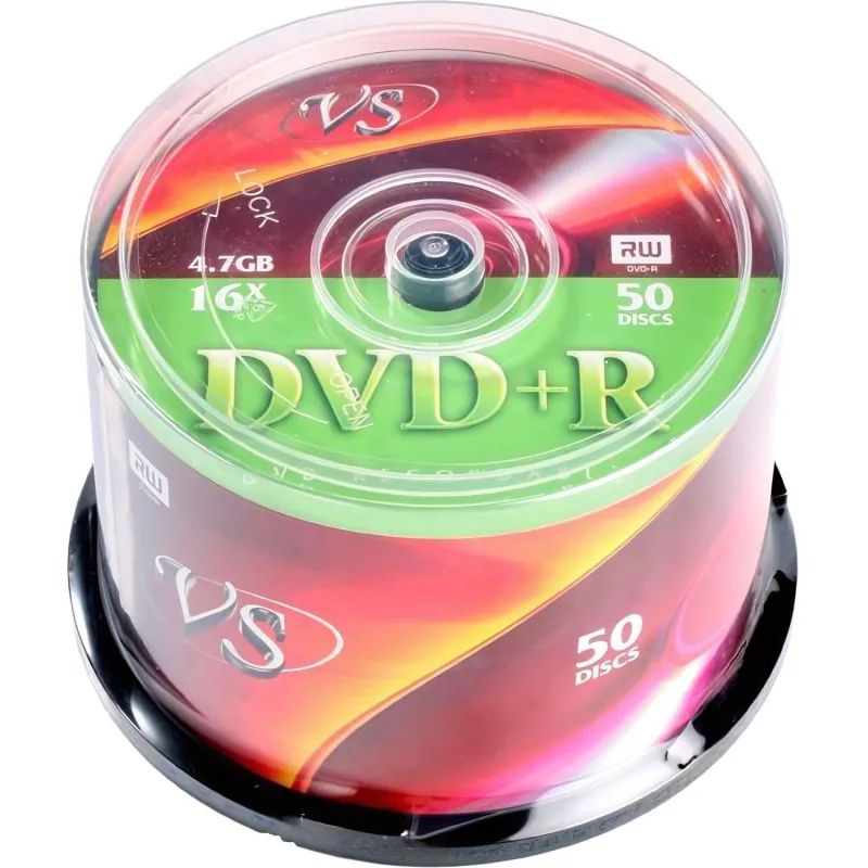 Носители информации DVD+R, 16x, VS, Cake/50, VSDVDPRCB5001