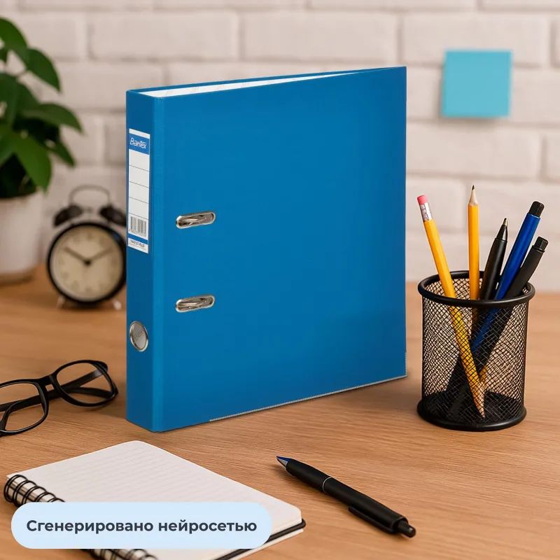 Папка-регистратор ECONOMY PLUS 50мм,син,ПБП1,карм.кор,мет.уг