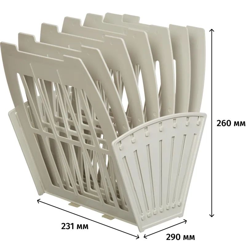 Лоток вертикальный Attache веер 6отделений 7секций серый