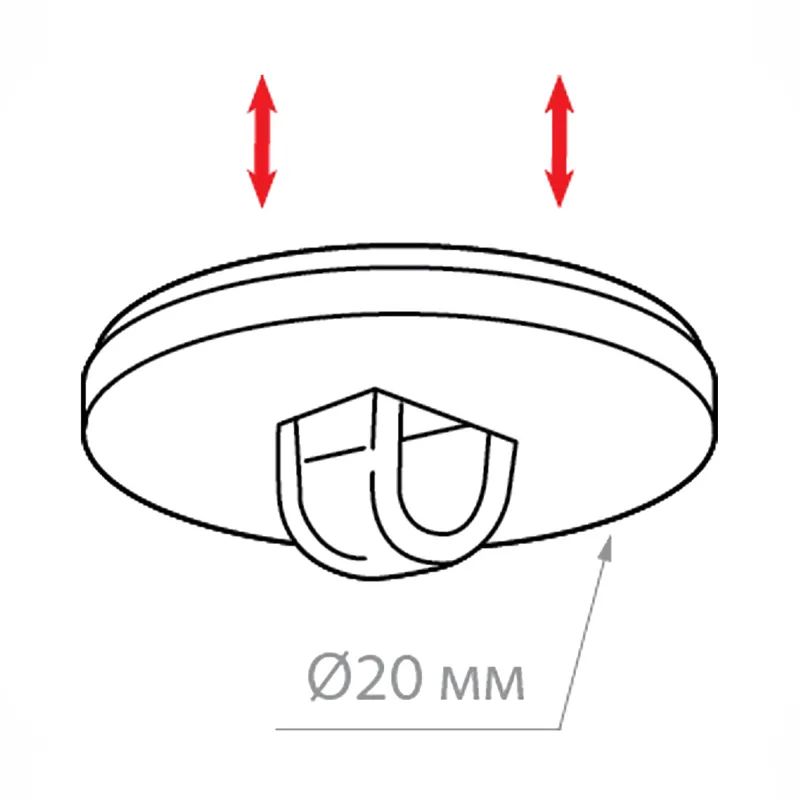 Держатель круглый потолочный на двухстороннем скотче MBR, 50шт.уп