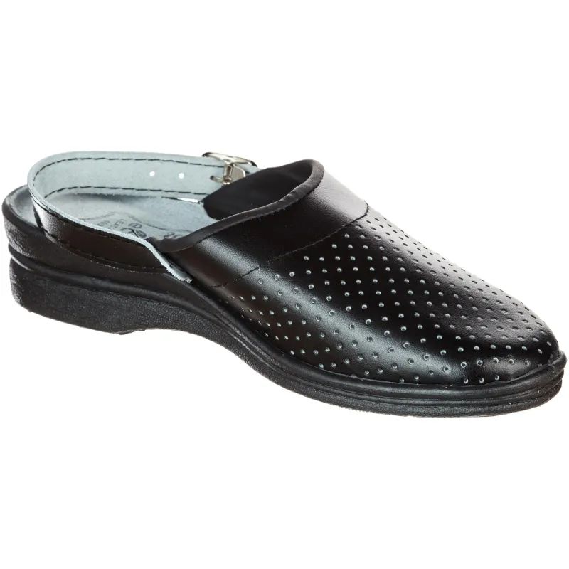 Сабо жен.нат.кожа цв.чёрный(р.38) (4-12-7)