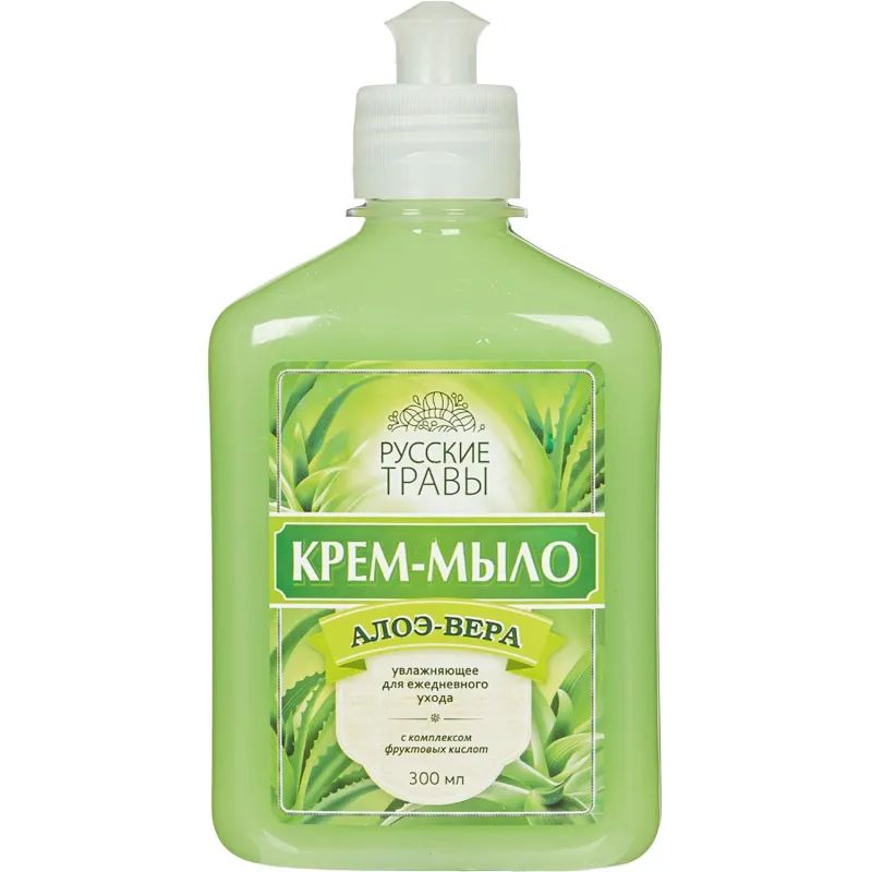 Крем-мыло жидкое РУССКИЕ ТРАВЫ 300мл пуш-пул Алоэ-Вера
