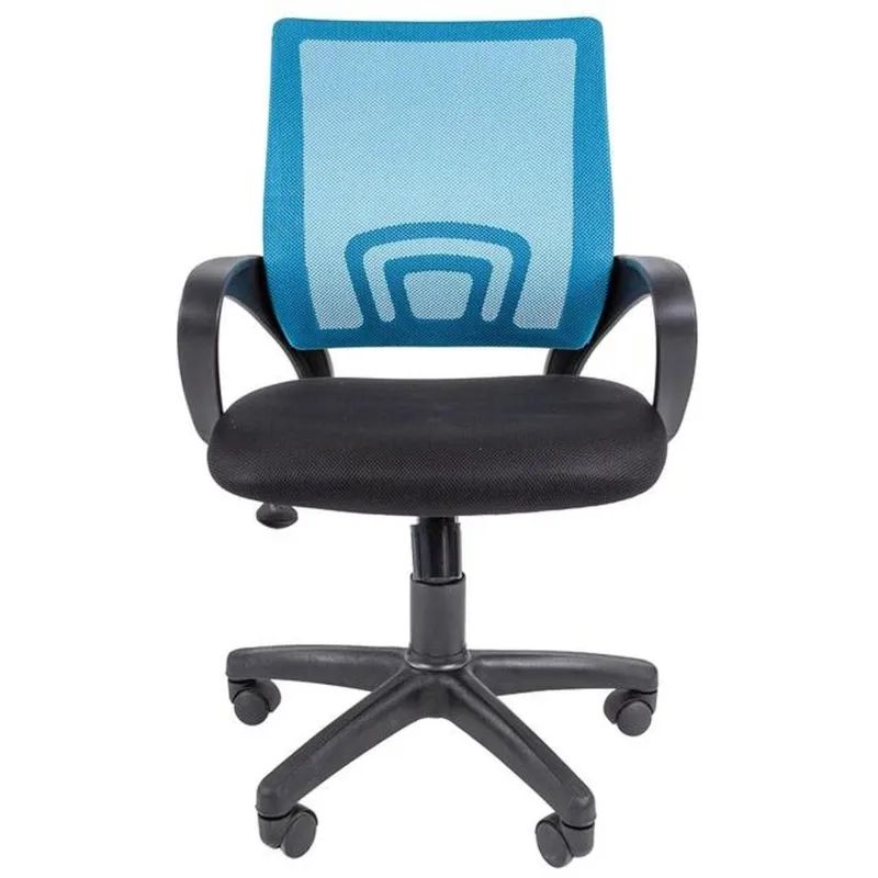 Кресло VT_EChair-304 ТС Net ткань черн/сетка голубой, пластик