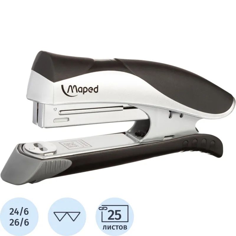 Степлер Maped ERGOLOGIC до 25 листов N24/6, N26/6, черный,352511