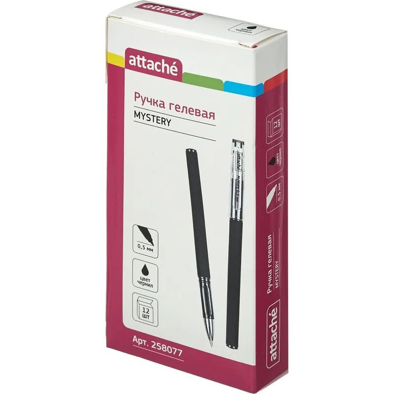 Ручка гелевая неавтомат. Attache Mystery  черный,0,5мм