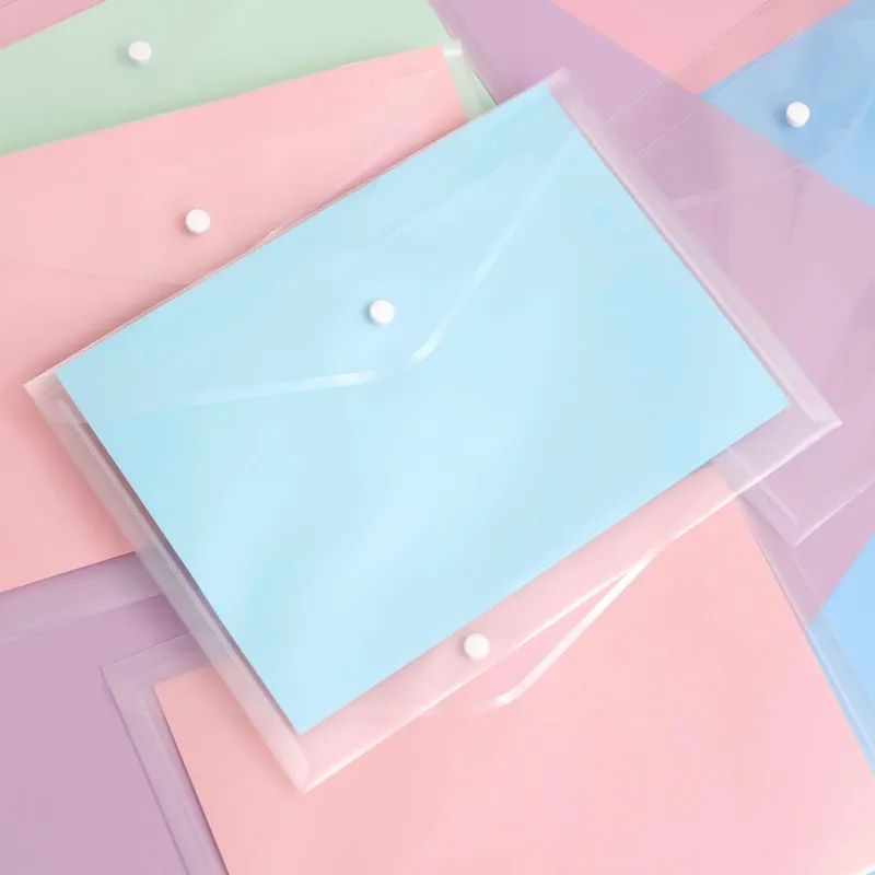 Папка-конверт на кнопке КНК 180 бесцв. прз. 10шт/уп