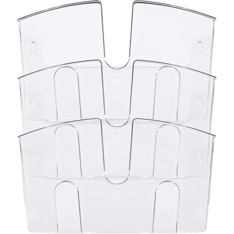 Лоток настенный Attache 3 отделения А4 горизонтальные прозрачный