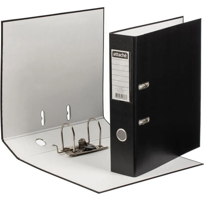 Папка-регистратор Attache Economy, 75мм,  черный, ПБП1, карм.кор