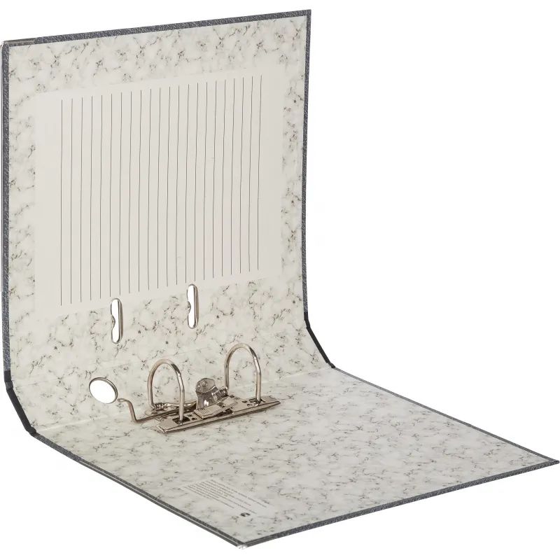 Папка-регистратор 50мм с мет.уг.мрамор ч/б, в уп.10шт,бум./бум