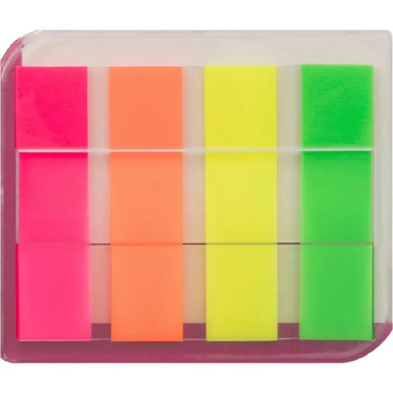 Клейкие закладки пласт. 4цв.по 20л. 12ммх45 Attache диспенсер